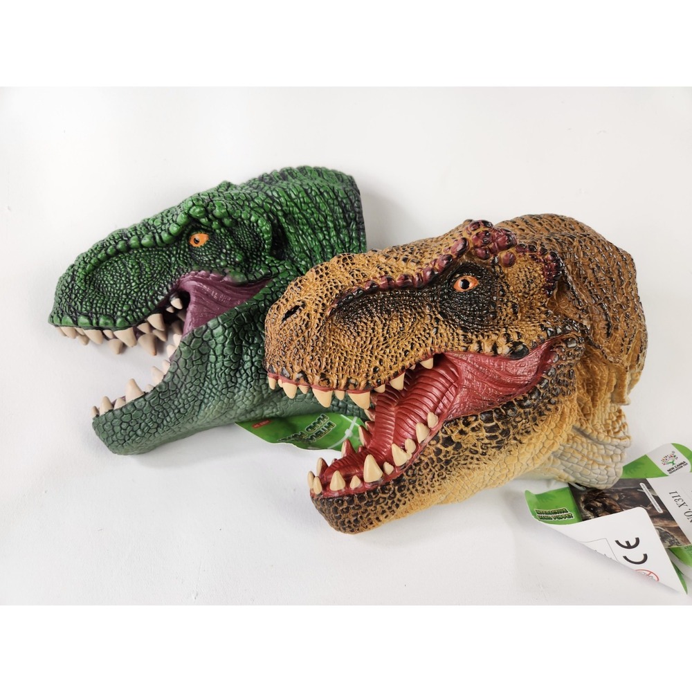 NWT Realistic Dinosaur T-Rex Head Hand Puppet Tyrannosaurus Jurassic Park Dino